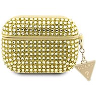 Guess Rhinestones Triangle Metal Logo Case for AirPods Pro Gold - Headphone Case