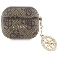 Guess 4G Script PC/PU Charm Case for AirPods 3 Brown - Headphone Case