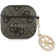 Guess 4G Script PC/PU Charm Case for AirPods 4 Brown - Headphone Case