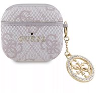 Guess 4G Script PC/PU Charm Case for AirPods 4 Pink - Headphone Case