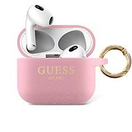 Guess Glitter Printed Logo Silicone Case for Apple Airpods 3 Pink - Headphone Case