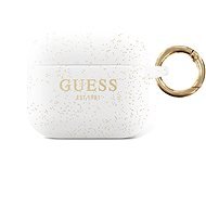 Guess Glitter Printed Logo Silicone Case for Apple Airpods 3 White - Headphone Case