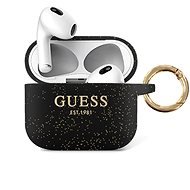 Guess Glitter Printed Logo Silicone Case for Apple Airpods 3, Black - Headphone Case