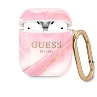 Guess TPU Shiny Marble Case for Apple Airpods 1/2, Pink - Headphone Case