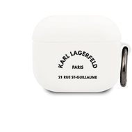 Karl Lagerfeld Rue St Guillaume Silicone Case for Apple Airpods 3, White - Headphone Case