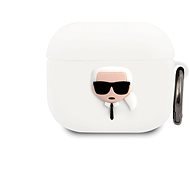 Karl Lagerfeld Karl Head Silicone Case for Apple Airpods 3, White - Headphone Case
