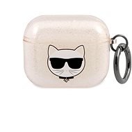 Karl Lagerfeld TPU csillogó Choupette fej tok Apple Airpods 3 arany - Fülhallgató tok