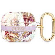 Guess TPU Flower Print Case for Apple Airpods 3 Purple - Headphone Case