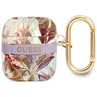Guess TPU Flower Print Case for Apple Airpods 1/2 Purple - Headphone Case