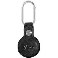 Guess PU Saffiano Script Dog Clip AirTag Case Black - AirTag Key Ring