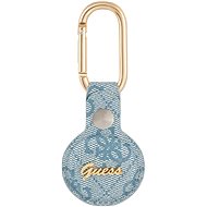 Guess PU 4G Script Dog Clip AirTag Case Blue - AirTag Key Ring