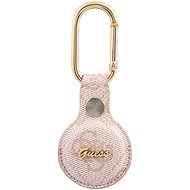 Guess PU 4G Script Dog Clip AirTag Case Pink - AirTag Key Ring