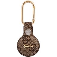Guess PU 4G Script Dog Clip AirTag Case Brown - AirTag Key Ring