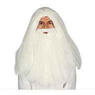 GUIRCA Men's wig with beard white long hair and beard - Wig