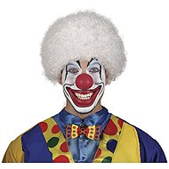 GUIRCA Clown/ jester wig, white afro - Wig