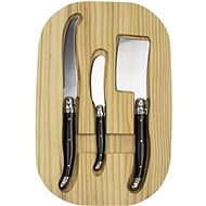 GUSTA Set of Cheese Knives on a Wooden Cutting Board - Serving Board