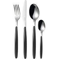 Guzzini MY FUSION 24-Piece Cutlery Set, Black – Stainless Steel - Cutlery
