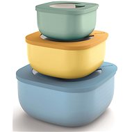 Guzzini 3-Piece Storage Container Set KITCHEN ACTIVE DESIGN STORE & MORE blue, green, yellow - Bowl Set