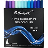 Artmagico Pro Blue Line acrylic markers, blue shades, 12 pcs - Markers