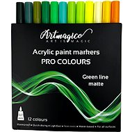 Artmagico Pro Green Line acrylic markers, green shades, 12 pcs - Markers
