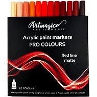 Artmagico Pro Red Line akrylové fixky, červené odtiene, 12 ks - Popisovače