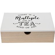 H&L Wooden tea box 24 × 17 × 7 cm, white - Tea Storage Box
