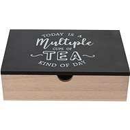 H&L Wooden tea box 24 × 17 × 7 cm, black - Tea Storage Box