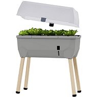 Gusta Garden SAMMY SALAD self-watering planter with lid, light grey - Flower Box