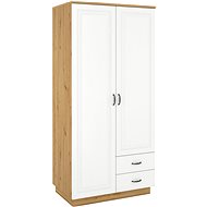 STZ Skříň Florián 120 cm 2D2S, bílá - Šatní skříň