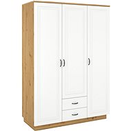 STZ Skříň Florián 180 cm 3D2S, bílá - Šatní skříň