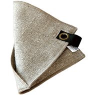 H&D Handkerchief with leather loop, beige, 23x23 cm - Oven Mitt