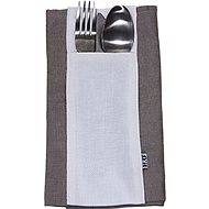 H&D Cutlery case, 8×24 cm, linen, white - Cutlery Case