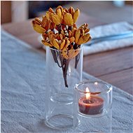 HD Home Design candle holder or vase glass 13 x 6 x 6 cm - Candlestick