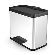 Hailo pedal bin with soft-close lid closing system 17L+9L stainless steel - Rubbish Bin