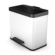 Hailo pedal bin with soft-close closing system 17L+9L sheet-steel white - Rubbish Bin