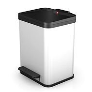 Hailo pedal bin with soft-close lid closing system 17l sheet-steel white - Rubbish Bin