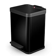 Hailo cushioned-lid closing mechanism 17l sheet-steel black - Rubbish Bin