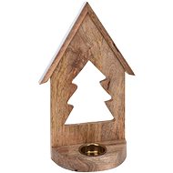 H&L Wooden candle holder House 29cm, tree - Candlestick