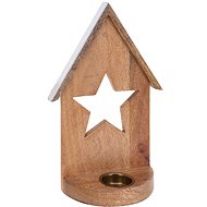 H&L Wooden candle holder House 29cm, star - Candlestick