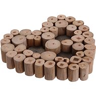 H&L Candle holder Heart for tea lights, wood - Candlestick