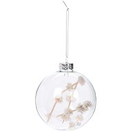H&L Vánoční ozdoba koule 10cm, čirá s přírodním dekorem uvnitř, varianta  1 - Christmas Ornaments