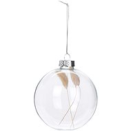 H&L Vánoční ozdoba koule 10cm, čirá s přírodním dekorem uvnitř, varianta  2 - Christmas Ornaments