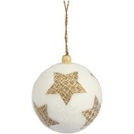 H&L Vánoční ozdoba koule 8cm, bílá slámová hvězda - Karácsonyi díszítés