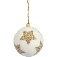 H&L Christmas decorations - ball, white straw star, diameter 8 cm - Christmas Ornaments