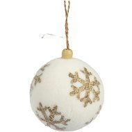 H&L Vánoční ozdoba koule 8cm, bílá slámová vločka - Vánoční ozdoby