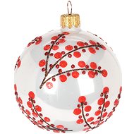 H&L Christmas decorations - ball, white with red, diameter 8 cm - Christmas Ornaments