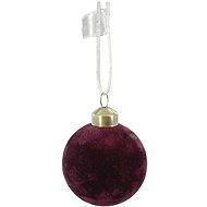 H&L Vánoční ozdoba koule Velvet 6cm, vínová - Christmas Ornaments