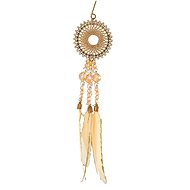 H&L Christmas decorations - hanging beads and feathers, gold - Christmas Ornaments