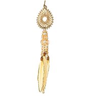 H&L Christmas decorations - hanging beads and feathers, gold - Christmas Ornaments