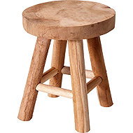 H&L Decorative rustic stool, 17.5 cm, brown - Decoration